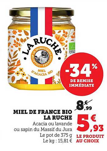 MIEL DE FRANCE BIO LA RUCHE