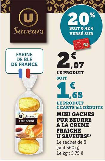 MINI GÂCHES PUR BEURRE À LA CRÈME FRAÎCHE U SAVEURS