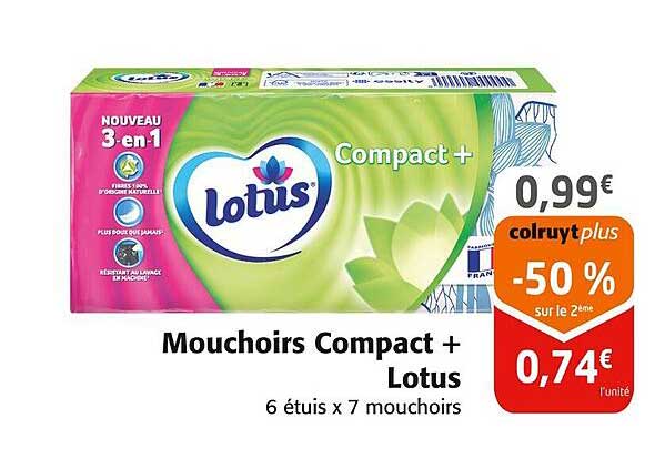 Mouchoirs Compact + Lotus