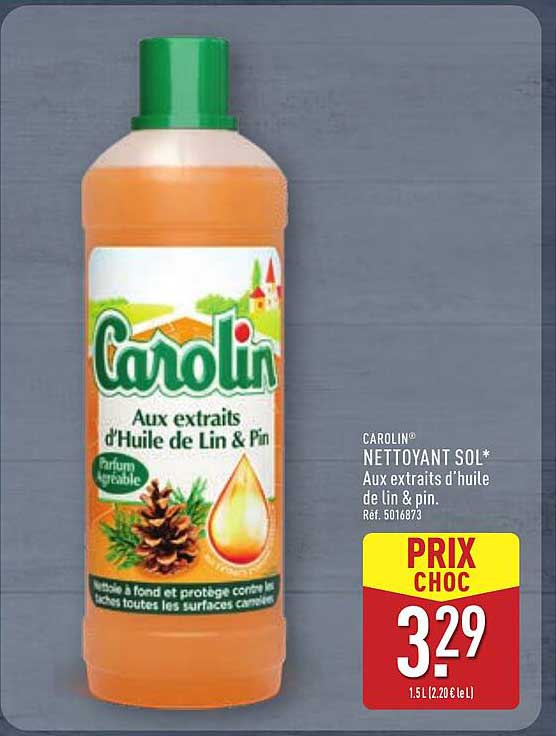 NETTOYANT SOL* Aux extraits d'huile de Lin & Pin.