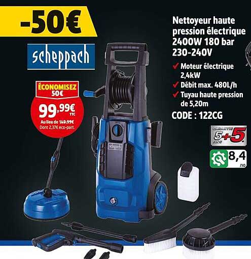 Nettoyeur haute pression électrique 2400W 180 bar 230-240V