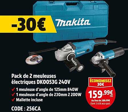 Pack de 2 meuleuses électriques DKO053G 240V