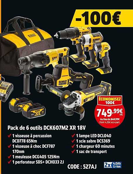 Pack de 6 outils DCK607M2 XR 18V