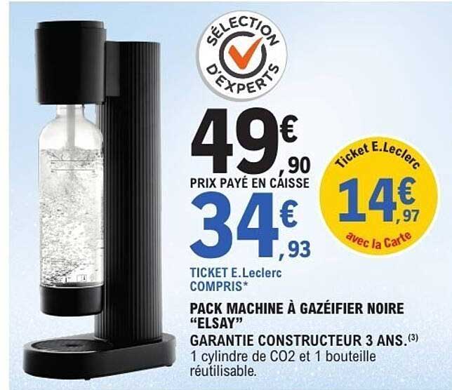 PACK MACHINE À GAZÉIFIER NOIRE "ELSAY"