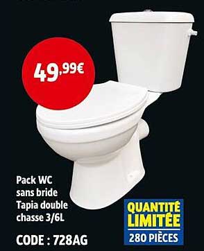 Pack WC sans bride Tapia double chasse 3/6L