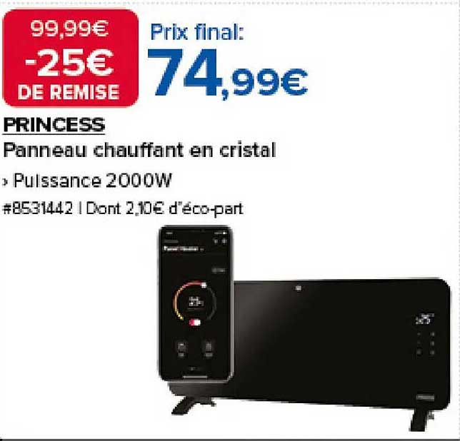 Panneau chauffant en cristal