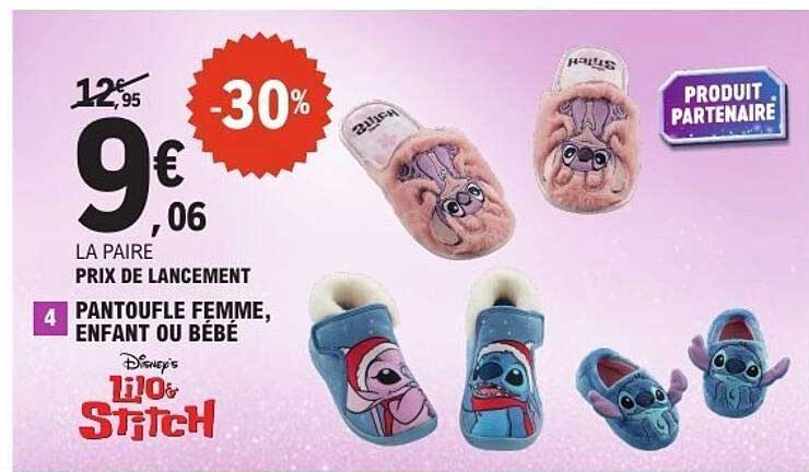 Pantoufles Femme, Enfant ou Bébé - Disney's Lilo & Stitch