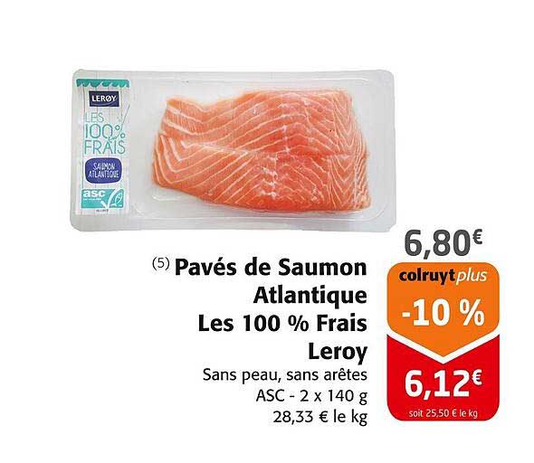 Pavés de Saumon Atlantique Les 100 % Frais Leroy