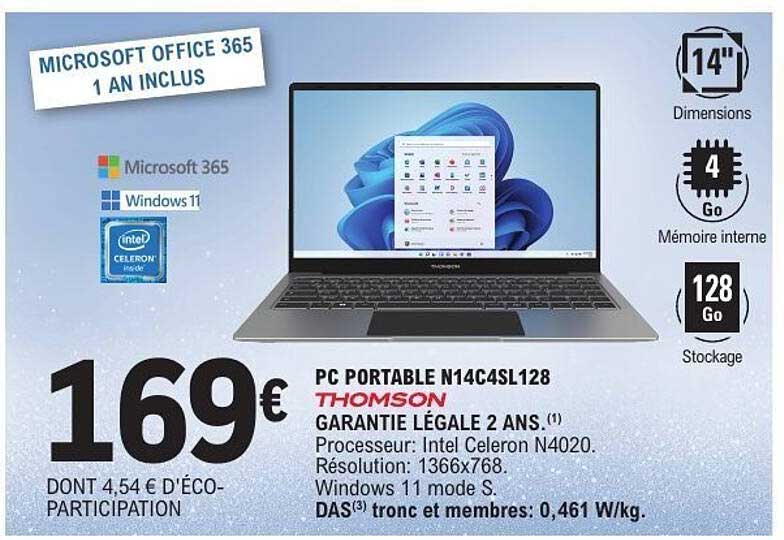 PC PORTABLE N14C4SL128 THOMSON