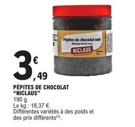 PÉPITES DE CHOCOLAT "NICLAUS"