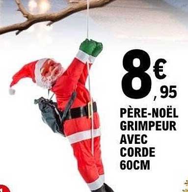 PÈRE-NOËL GRIMPEUR AVEC CORDE 60CM