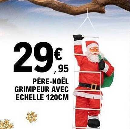 PÈRE-NOËL GRIMPEUR AVEC ECHELLE 120CM