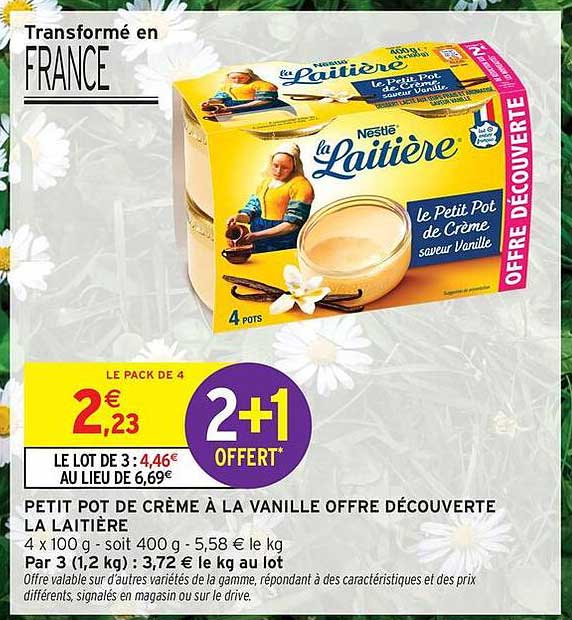 PETIT POT DE CRÈME À LA VANILLE OFFRE DÉCOUVERTE LA LAITIÈRE