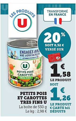 PETITS POIS ET CAROTTES TRES FINS U