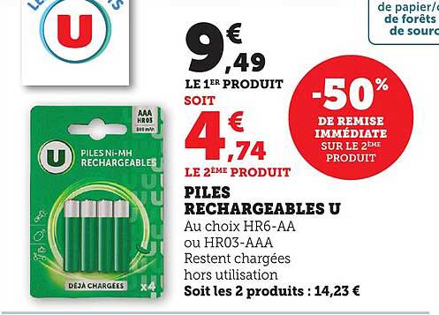 PILES RECHARGEABLES U