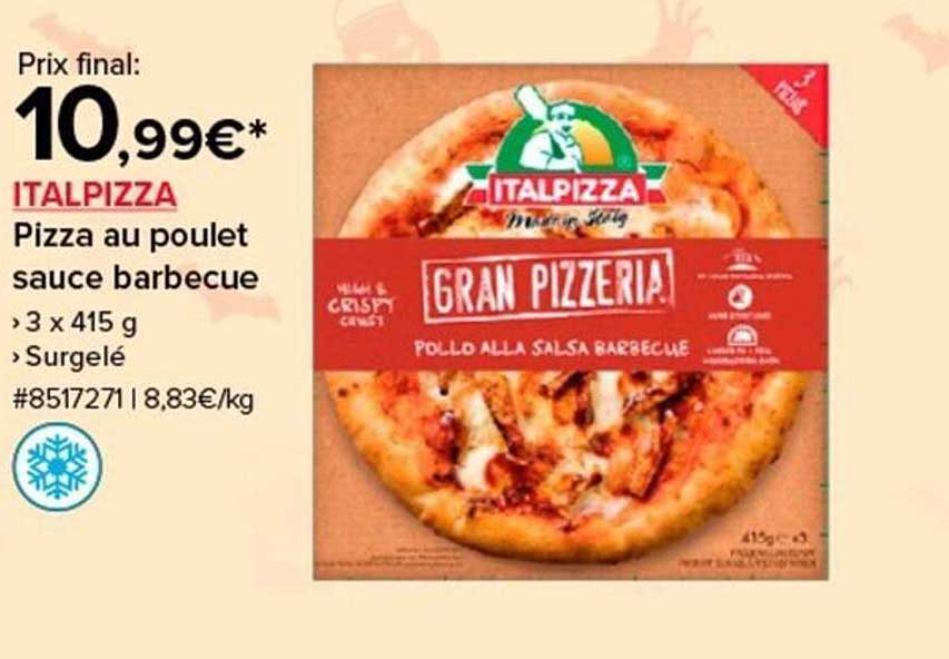 Pizza au poulet sauce barbecue