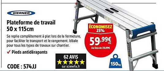 Plateforme de travail 50 x 115cm