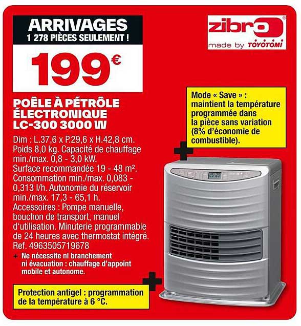 POÊLE À PÉTROLE ÉLECTRONIQUE LC-300 3000 W