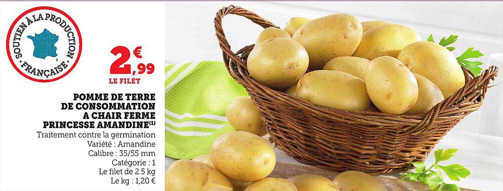 POMME DE TERRE DE CONSOMMATION A CHAIR FERME PRINCESSE AMANDINE