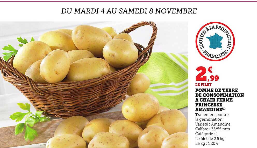 POMME DE TERRE DE CONSOMMATION A CHAIRE FERME PRINCESSE AMANDINE