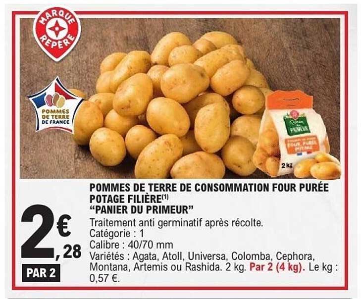 POMMES DE TERRE DE CONSOMMATION FOUR PURÉE POTAGE FILIÈRE "PANIER DU PRIMEUR"