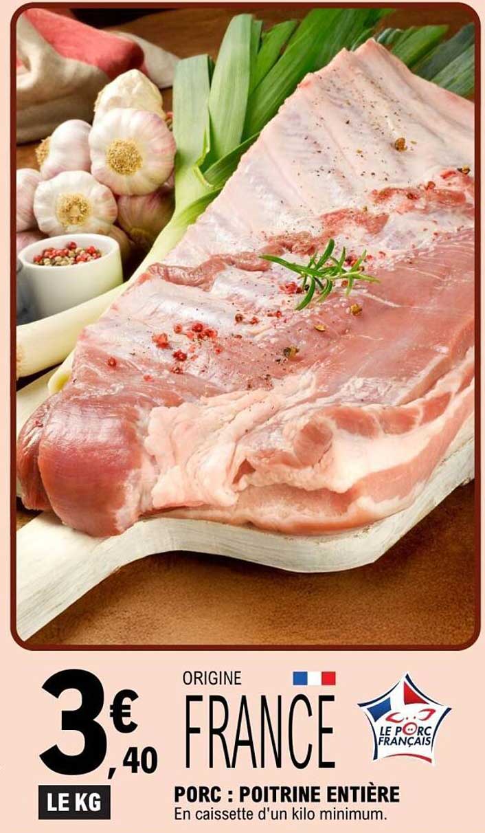 Porc : Poitrine entière