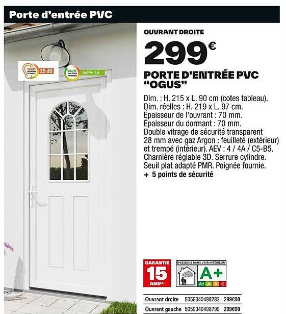 PORTE D'ENTRÉE PVC "OGUS"