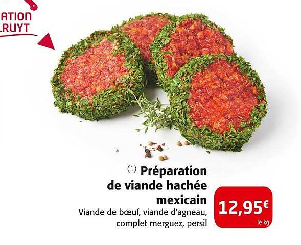 Préparation de viande hachée mexicain