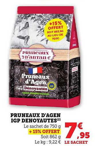 PRUNEAUX D'AGEN IGP DENOYAUTES