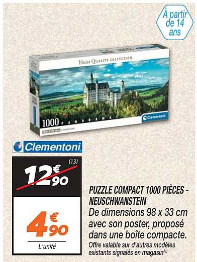PUZZLE COMPACT 1000 PIÈCES - NEUSCHWANSTEIN