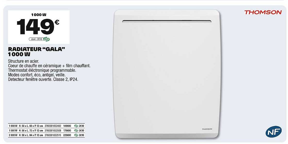 RADIATEUR “GALA” 1000 W