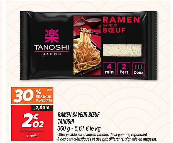 RAMEN SAVEUR BŒUF TANOSHI