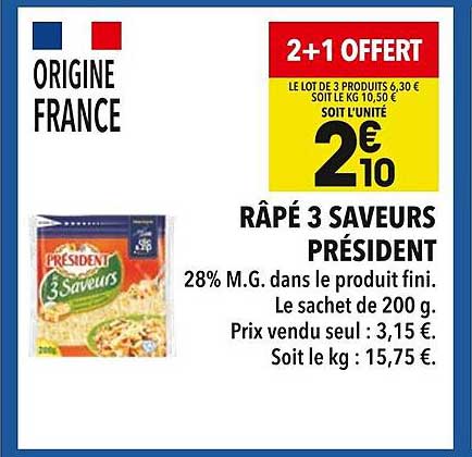 Râpé 3 Saveurs Président