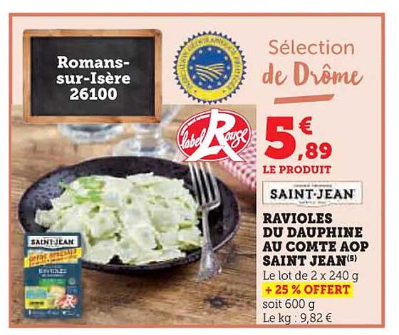 Ravioles du Dauphiné au Comté AOP Saint Jean