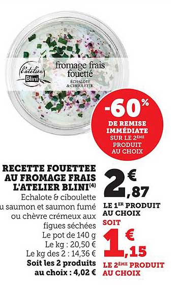 RECETTE FOUETTEE AU FROMAGE FRAIS L'ATELIER BLINI