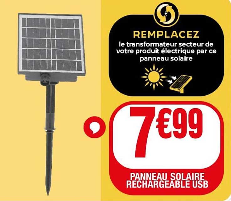 REMPLACEZ le transformateur secteur de votre produit électrique par ce panneau solaire