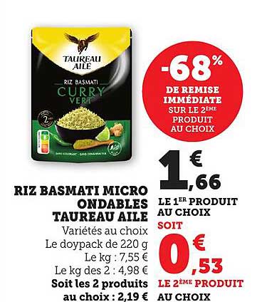 RIZ BASMATI MICRO ONDABLES TAUREAU AILE