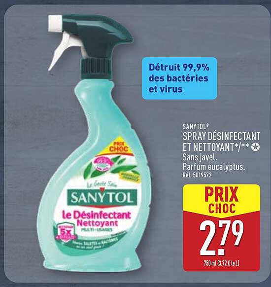 Sanytol Spray Désinfectant et Nettoyant
