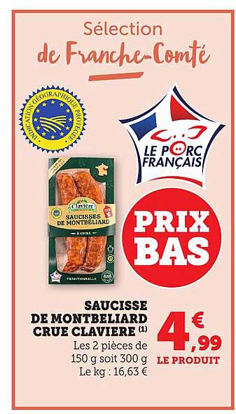 Saucisse de Montbéliard Crue Clavière