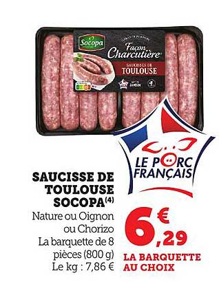 SAUCISSE DE TOULOUSE SOCOPA