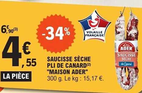 SAUCISSE SÈCHE PLI DE CANARD "MAISON ADER"