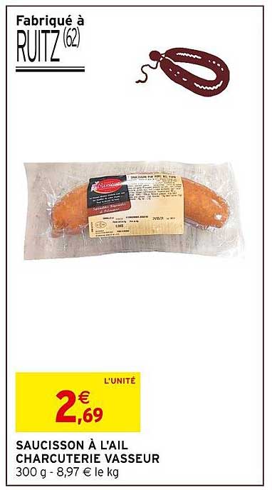 SAUCISSON À L'AIL CHARCUTERIE VASSEUR