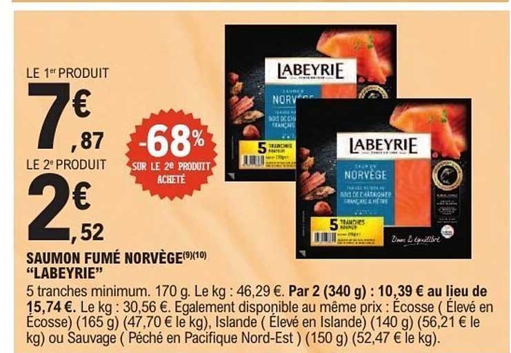SAUMON FUMÉ NORVÈGE "LABEYRIE"