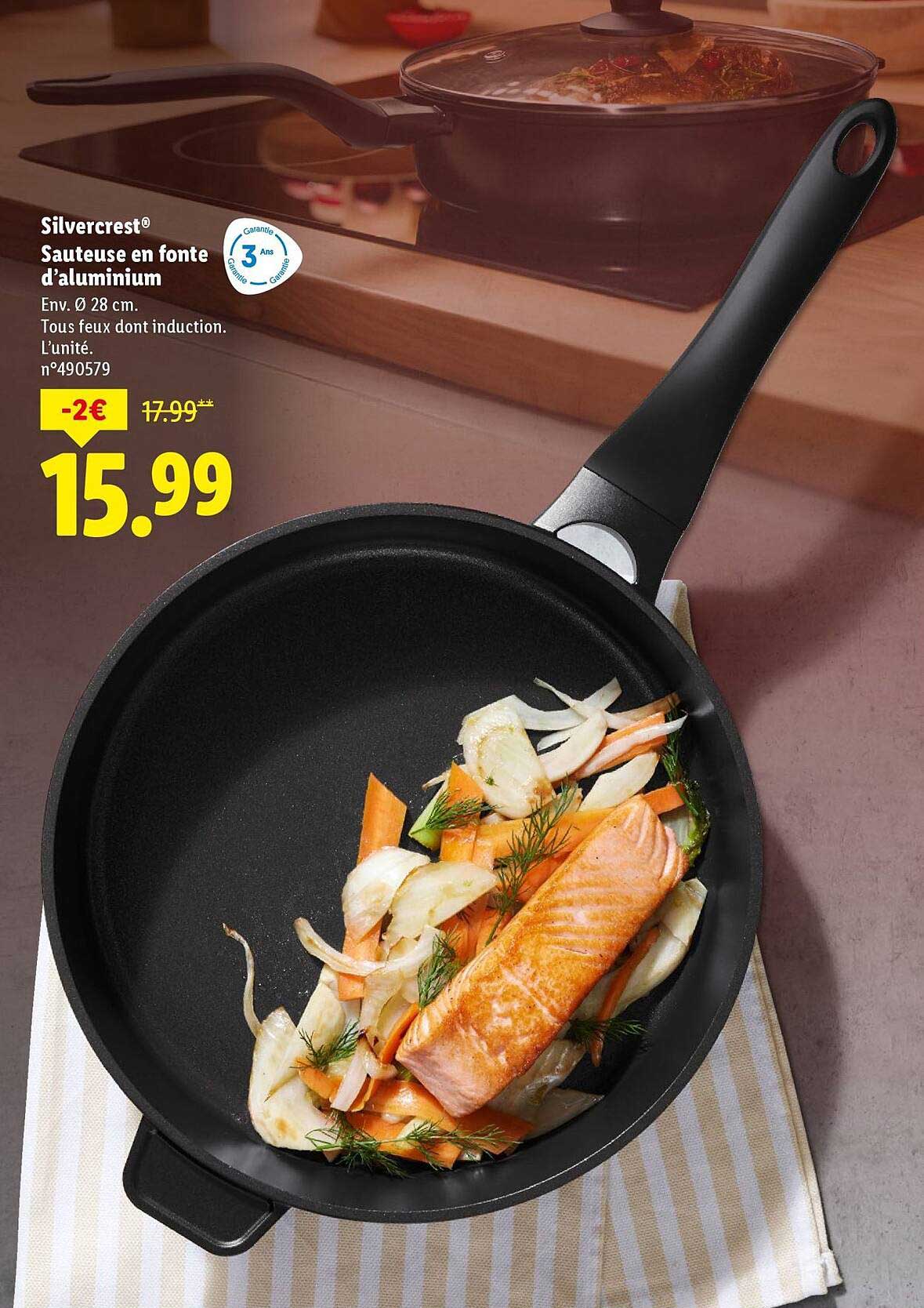 Sauteuse en fonte d'aluminium Silvercrest Ø 28 cm