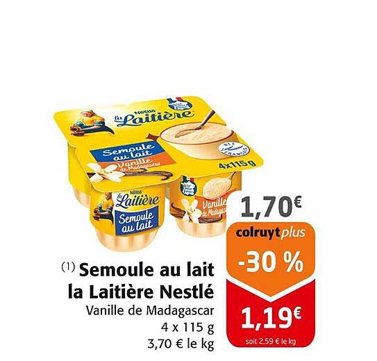 Semoule au lait la Laitière Nestlé Vanille de Madagascar