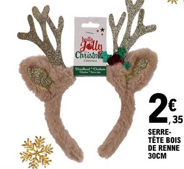 SERRE-TÊTE BOIS DE RENNE 30CM