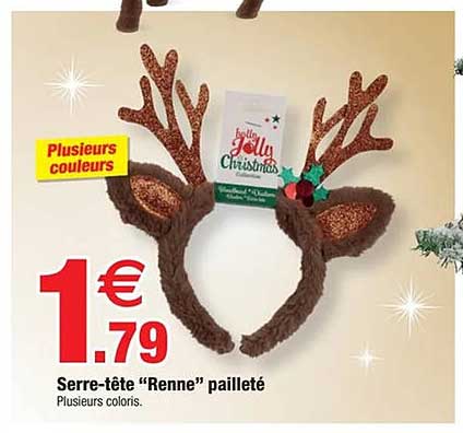 Serre-tête “Renne” pailleté