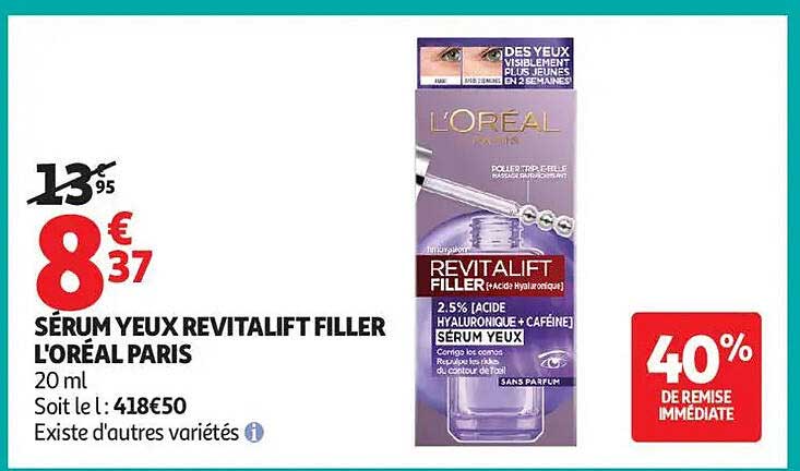SÉRUM YEUX REVITALIFT FILLER L'ORÉAL PARIS
