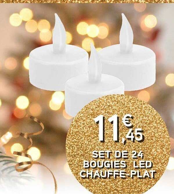 SET DE 24 BOUGIES LED CHAUFFE-PLAT