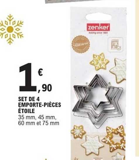 SET DE 4 EMPORTE-PIÈCES ÉTOILE